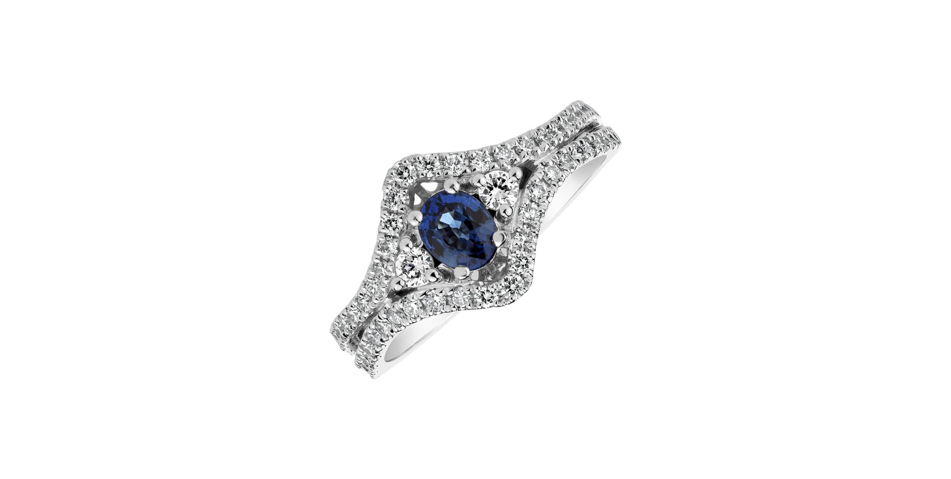 Diamond ring with Sapphire Viviana