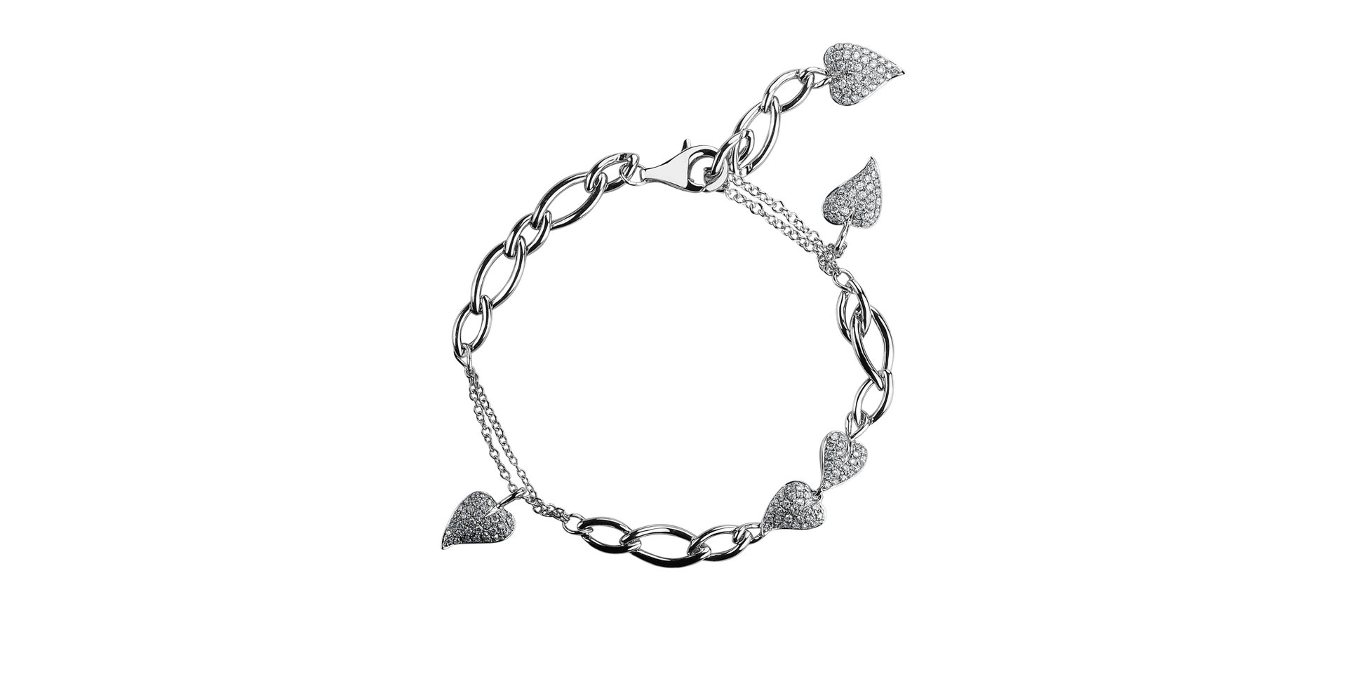 Bracelet with diamonds Falling Hearts