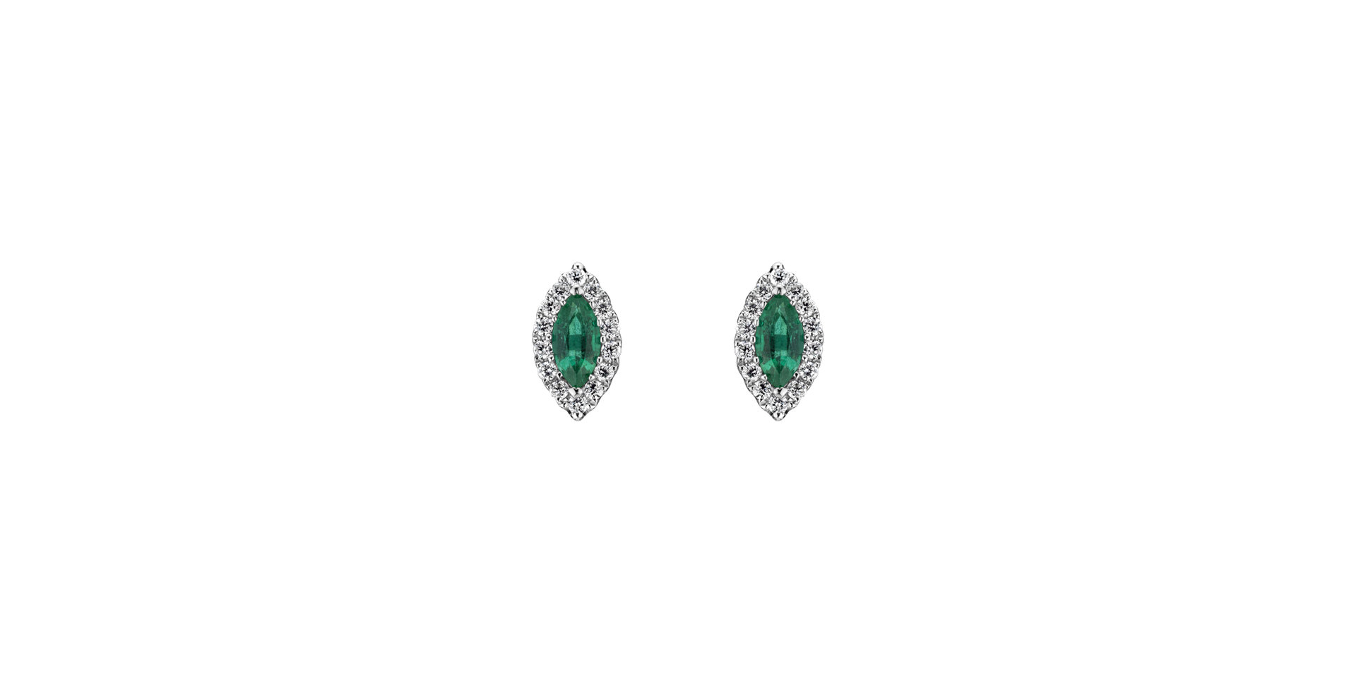 Diamond earrings with Emerald Sign of Desire