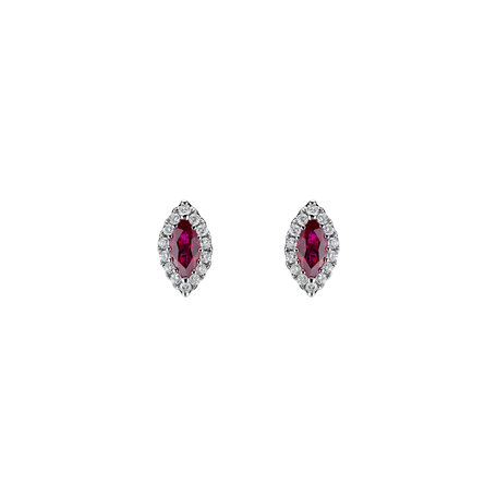 Diamond earrings with Ruby Sign of Desire
