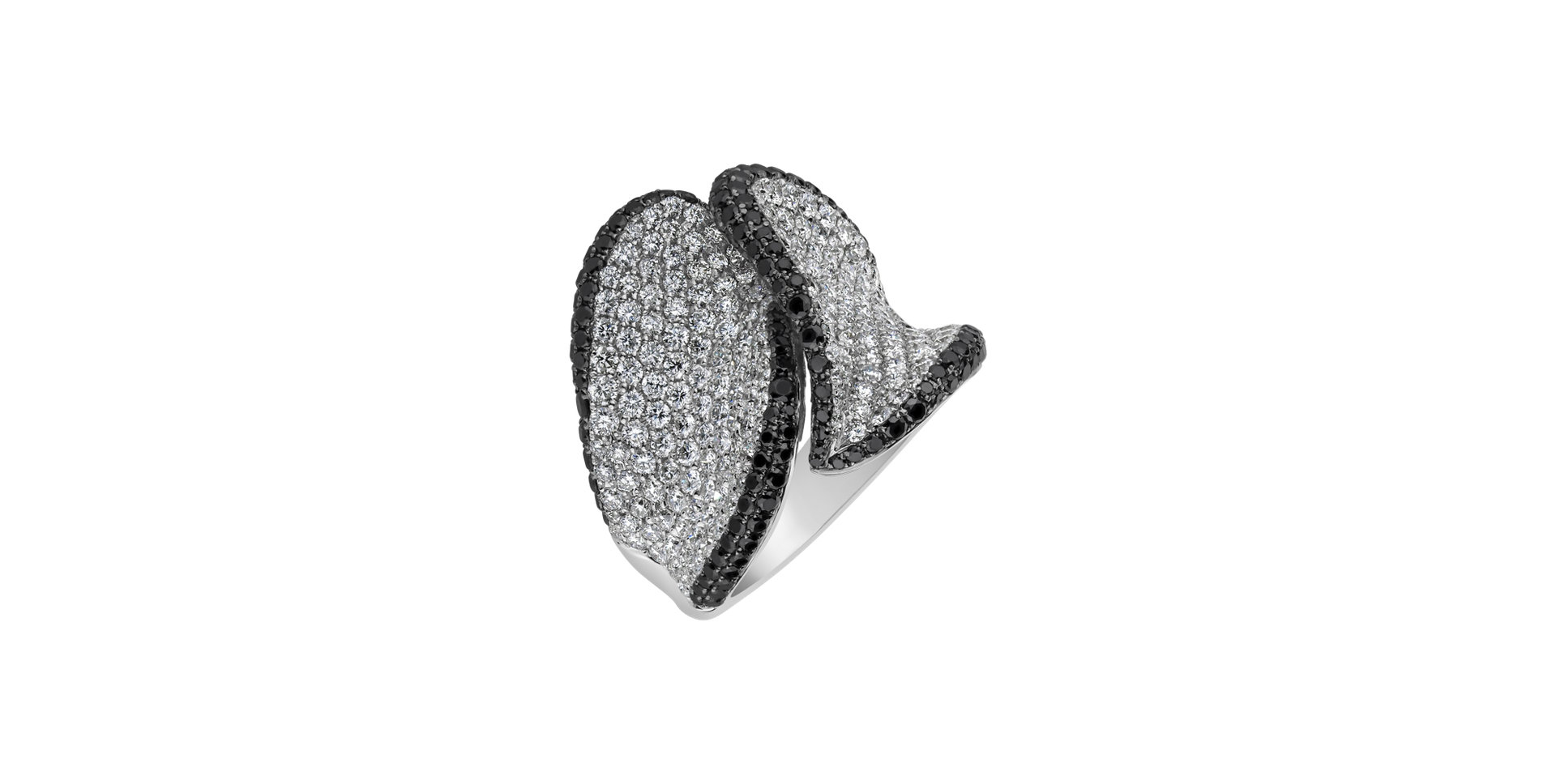 Ring with black and white diamonds Achilea