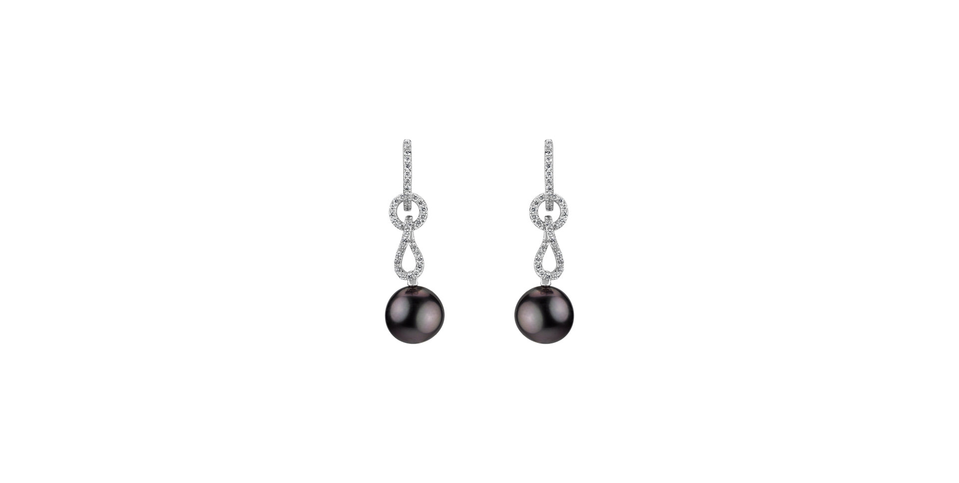 Diamond earrings with Pearl Sirens Night