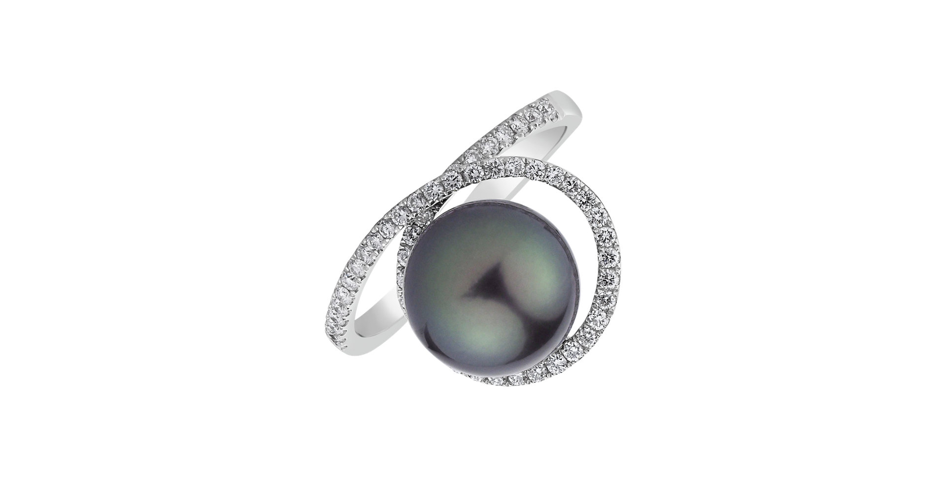 Diamond ring with Pearl Sea Eclipse