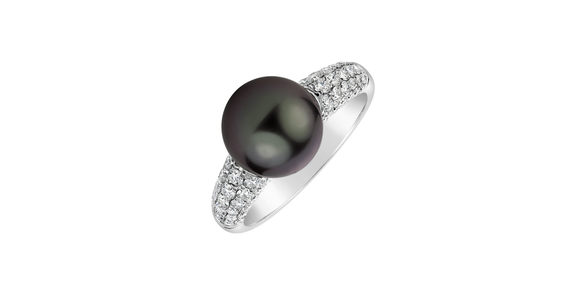 Diamond ring with Pearl Dazzling Lagoon