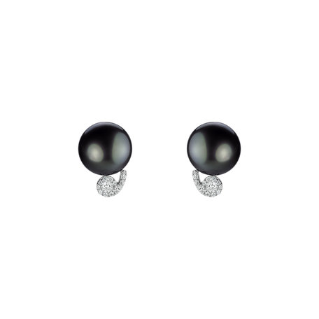 Diamond earrings with Pearl Barbados