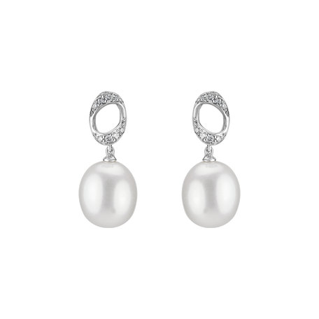 Diamond earrings with Pearl Merrigan