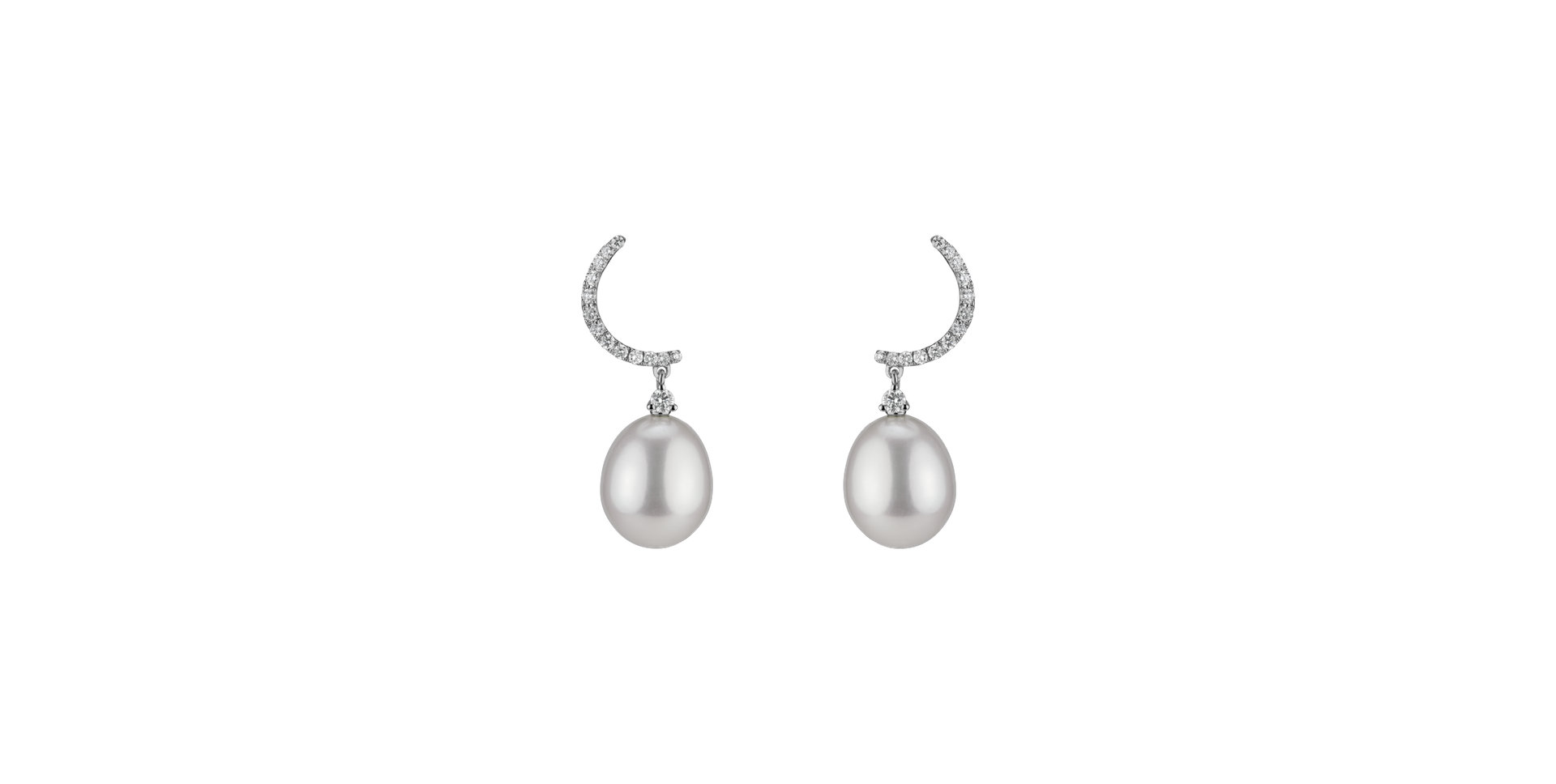 Diamond earrings with Pearl River for Rosana