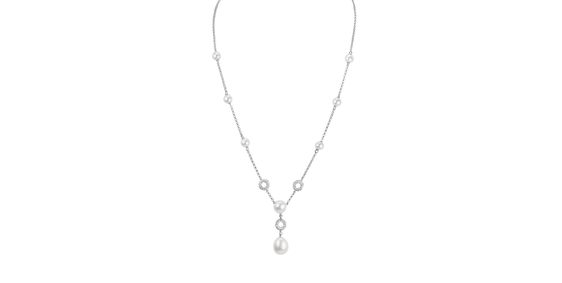 Diamond necklace with Pearl Leowel