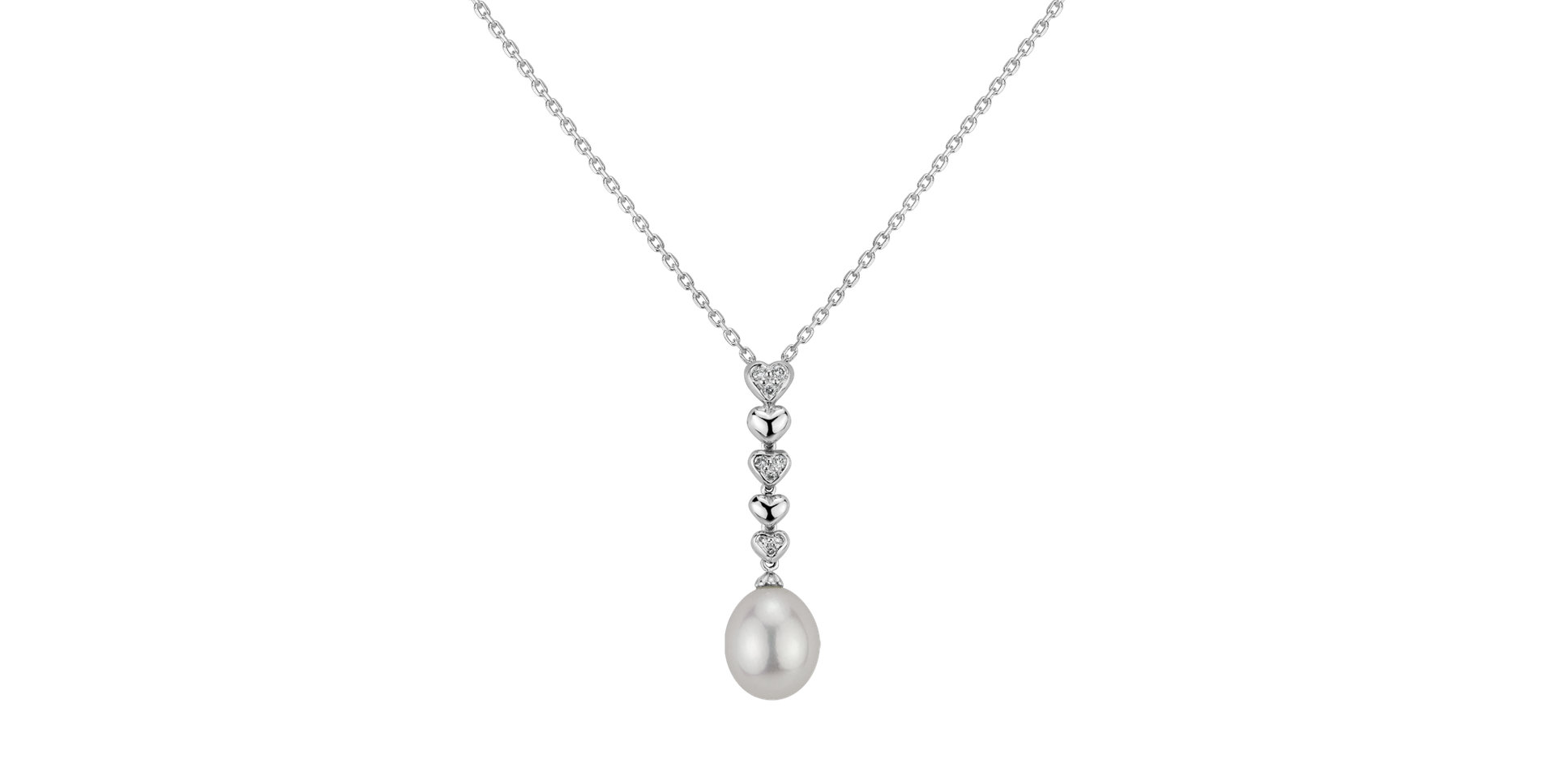 Diamond pendant with Pearl Heart of the Depth