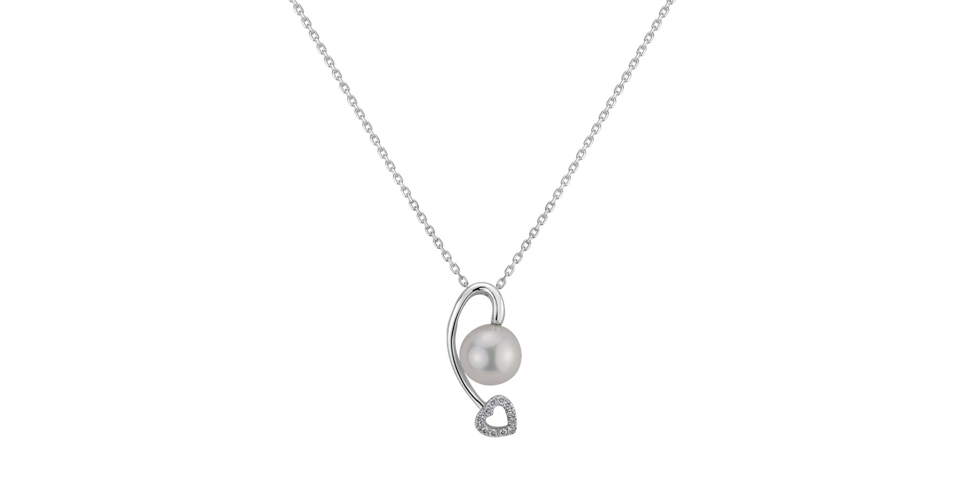 Diamond pendant with Pearl Gracious Shore