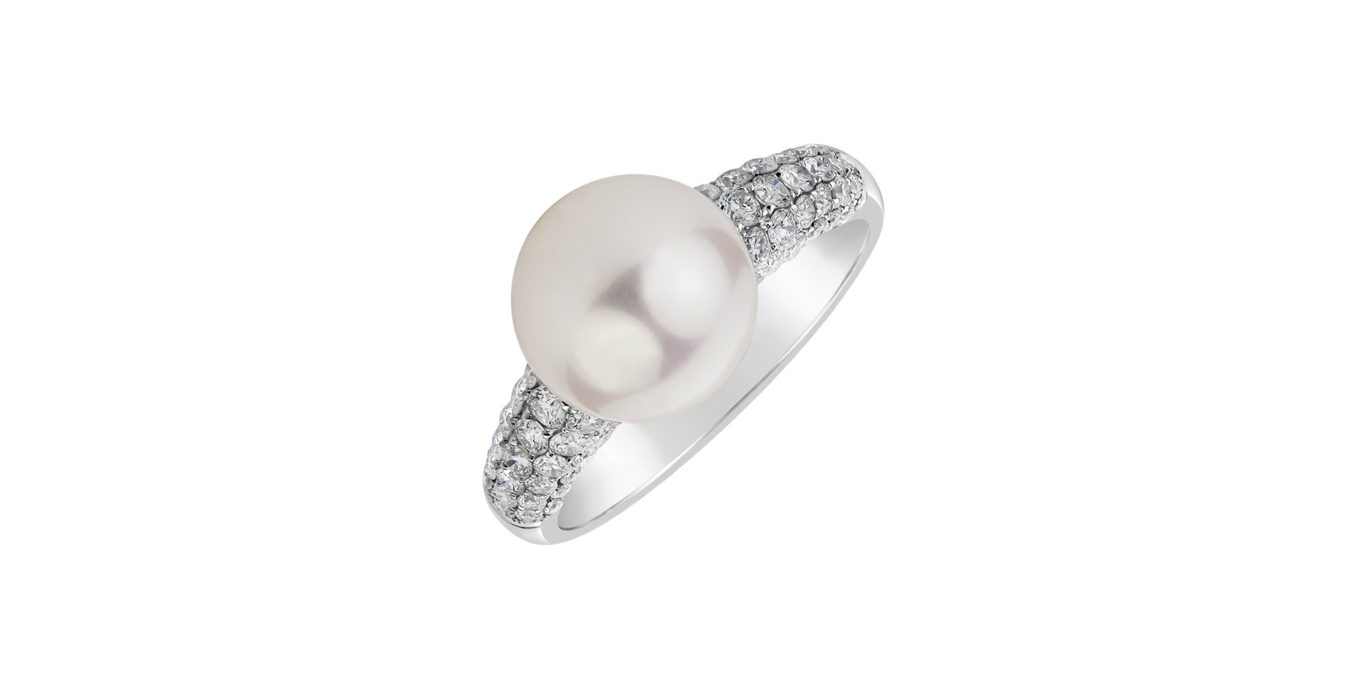 Diamond ring with Pearl Ocean Foam