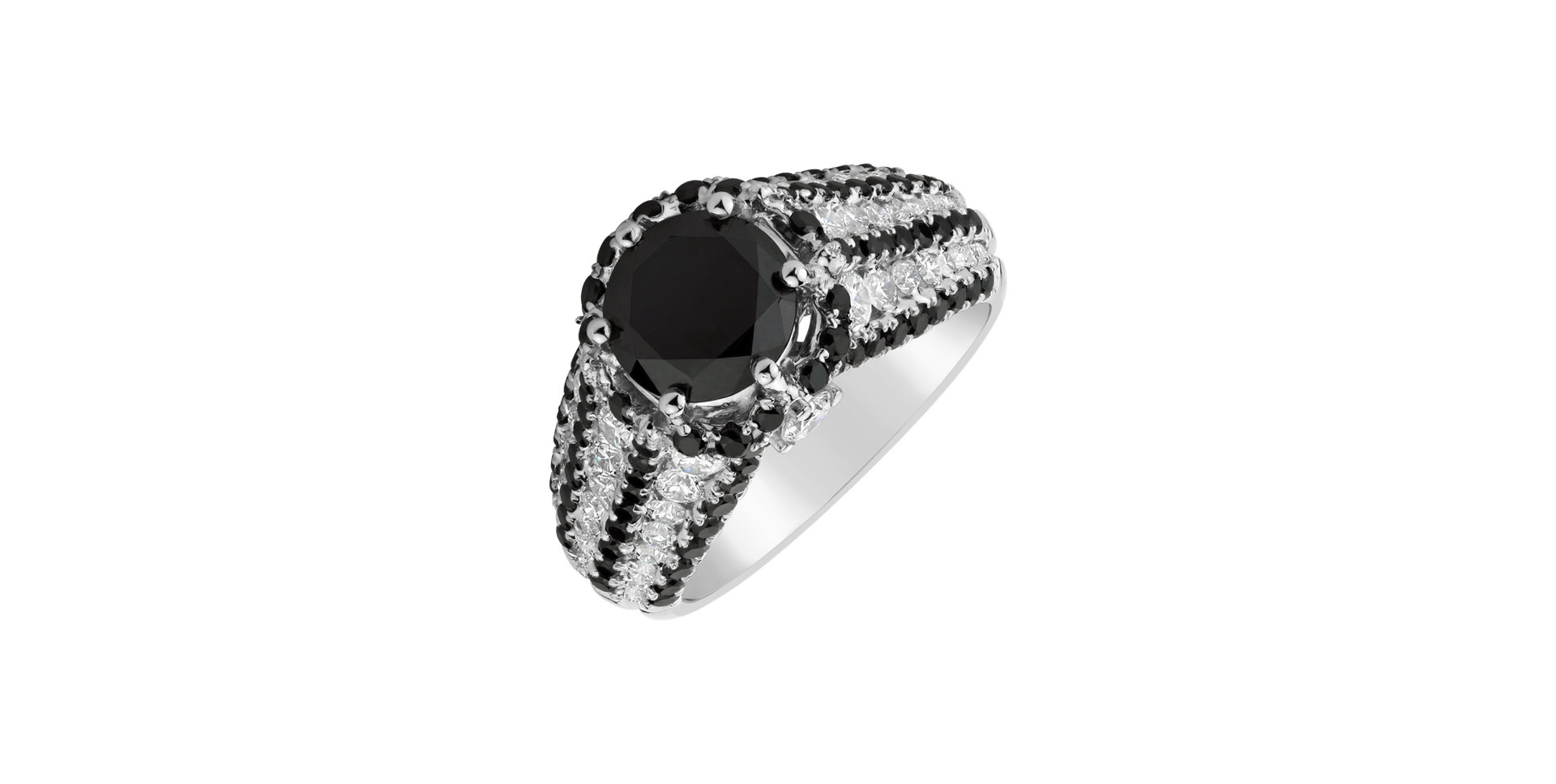 Ring with black and white diamonds Monroe