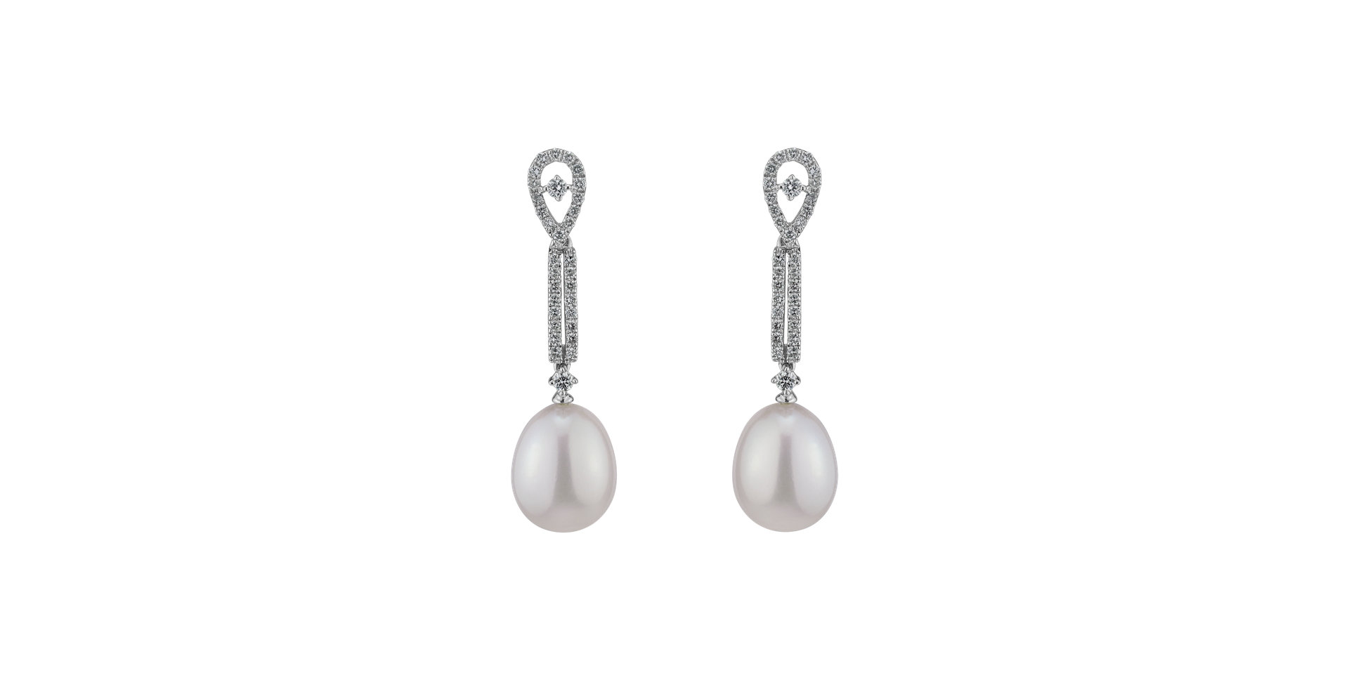 Diamond earrings with Pearl Fragments of Memories
