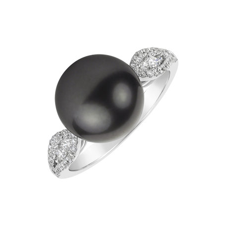 Diamond ring with Pearl Oceanic Legend