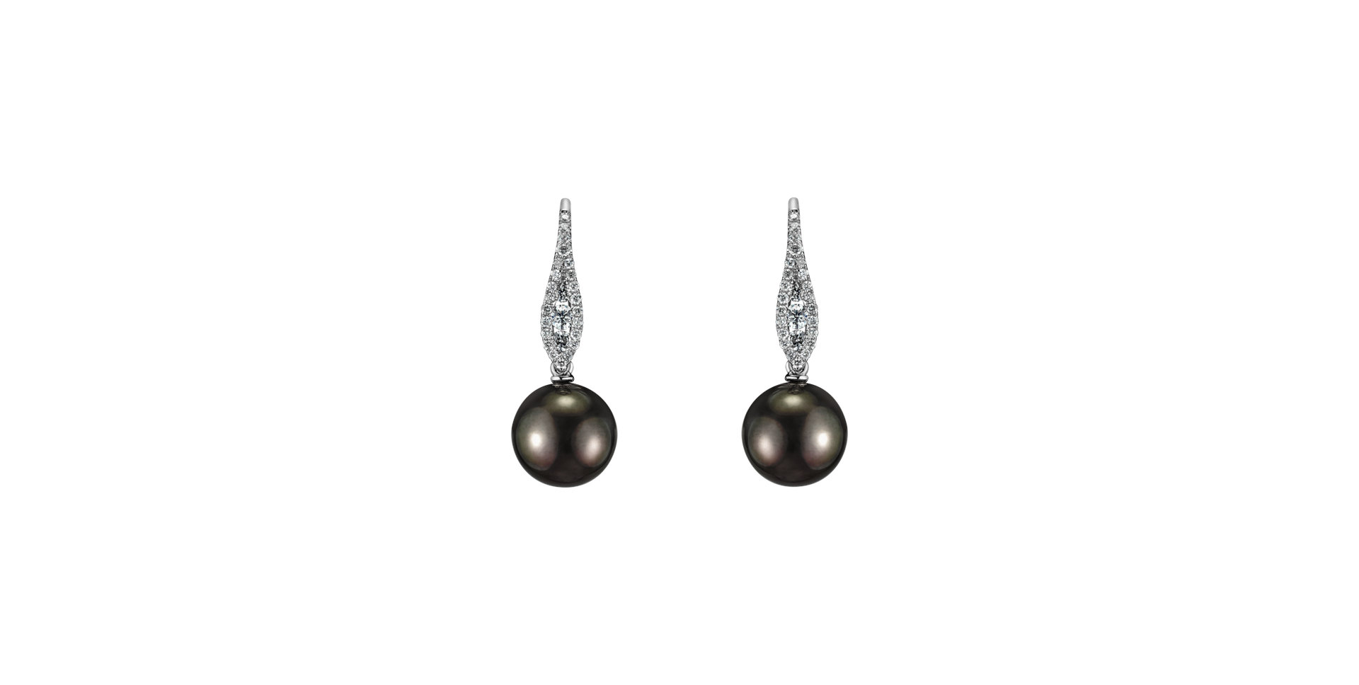 Diamond earrings with Pearl Idle Sea