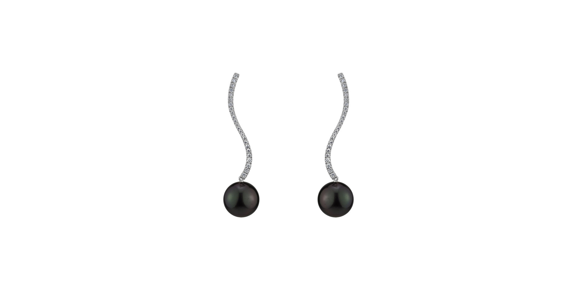 Diamond earrings with Pearl Wave of Darkness