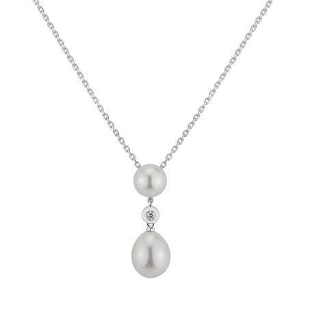 Diamond pendant with Pearl Cassiopeia Sea