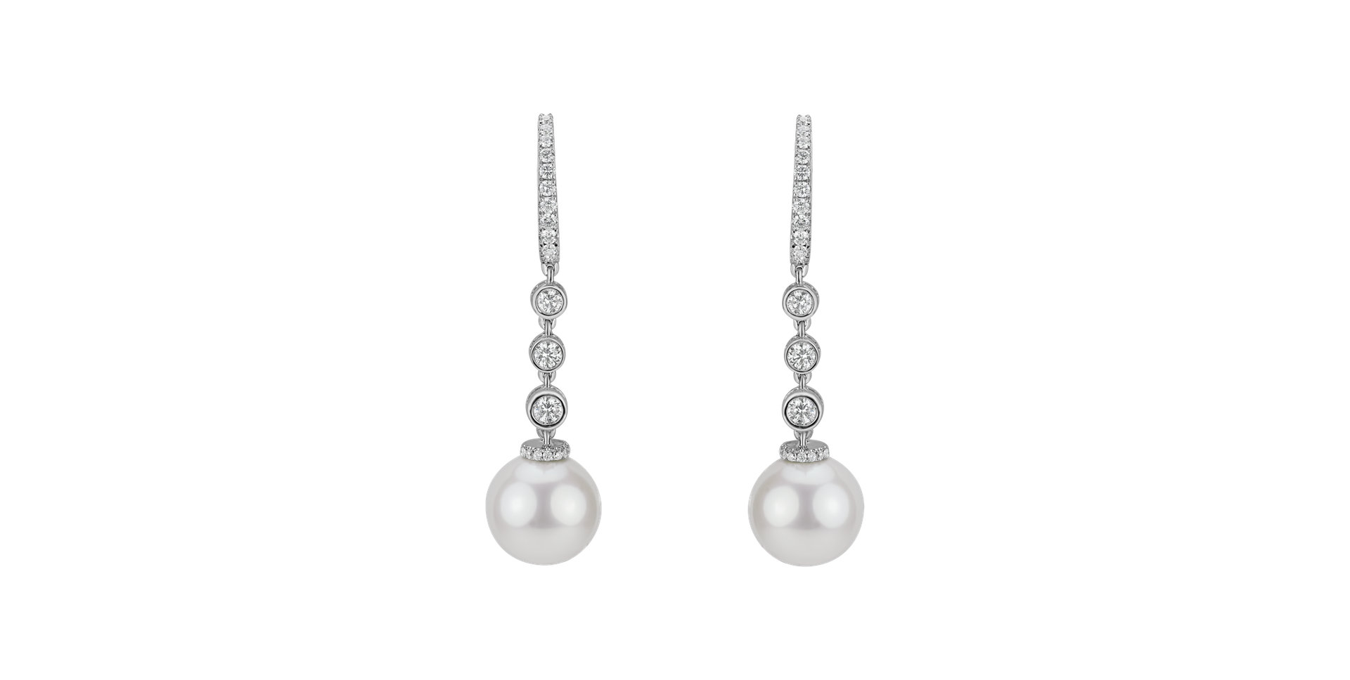 Diamond earrings with Pearl Underwater Luna