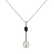 Diamond pendant with Pearl and Rhodolite Arlene Sea4