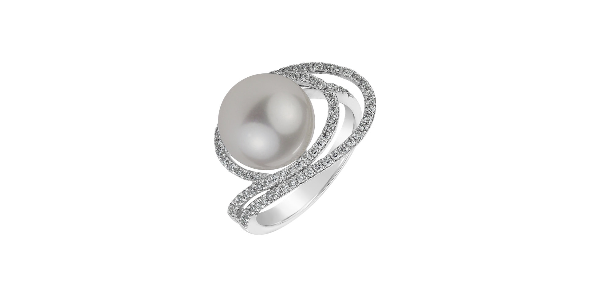 Diamond ring with Pearl Ocean Vortex