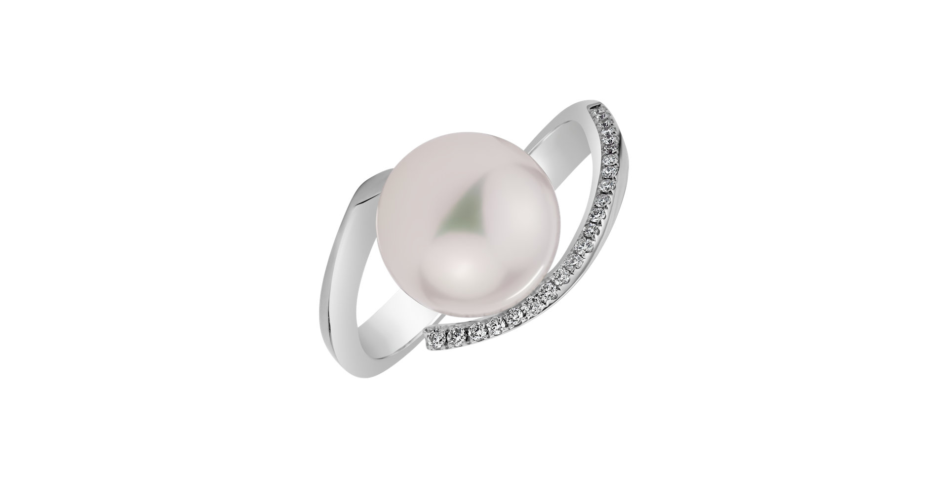 Diamond ring with Pearl Secret tear