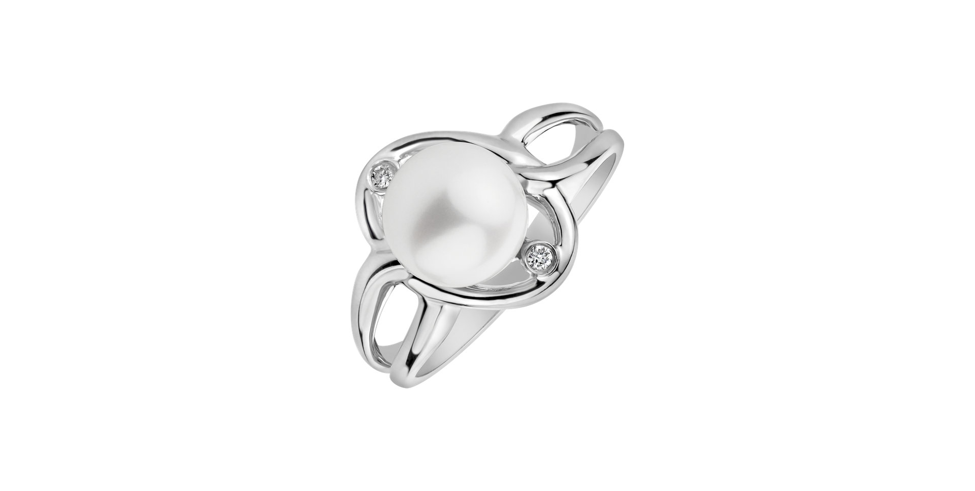 Diamond ring with Pearl Heavenly Sea