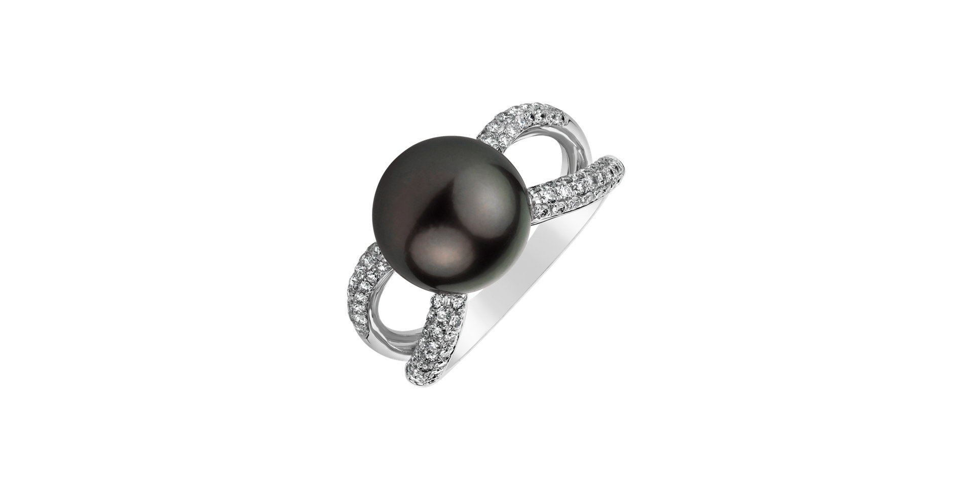 Diamond ring with Pearl Neptunian Shore