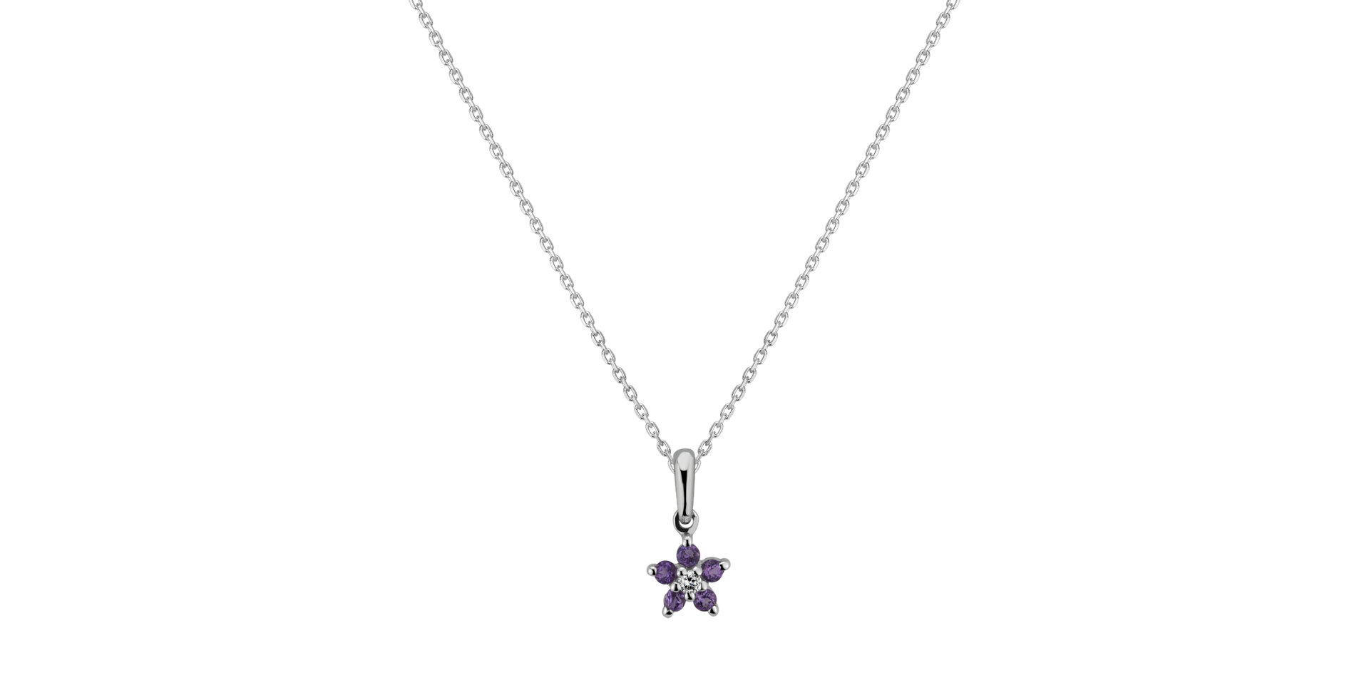 Children's Diamond pendant with Amethyst Miss Violet