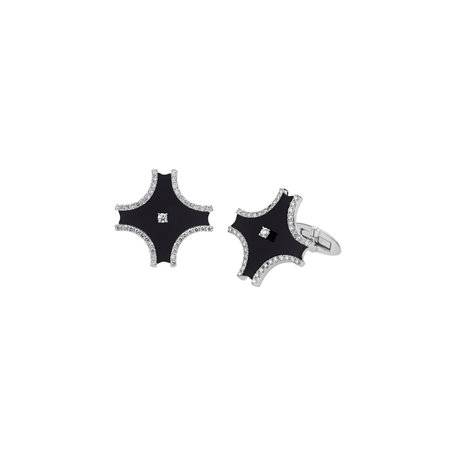 Diamond cufflinks with Onyx Gilliam