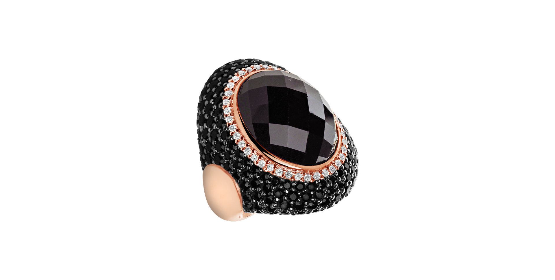 Ring with Garnet, diamonds and Sapphire Carnation Café