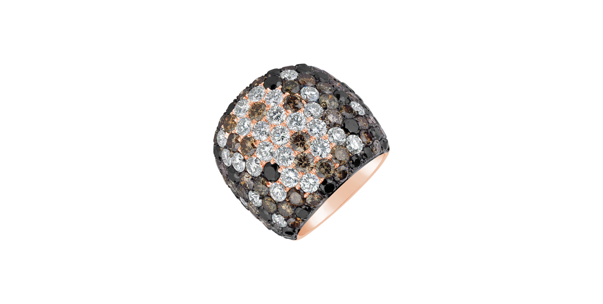 Diamond ring with white, black and brown diamonds Phoenix