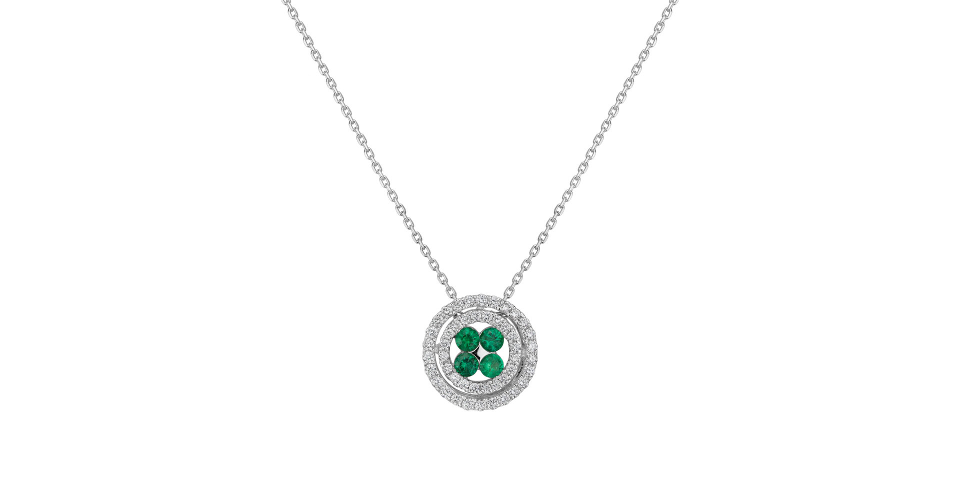 Diamond pendant with necklace and Emerald Paislee