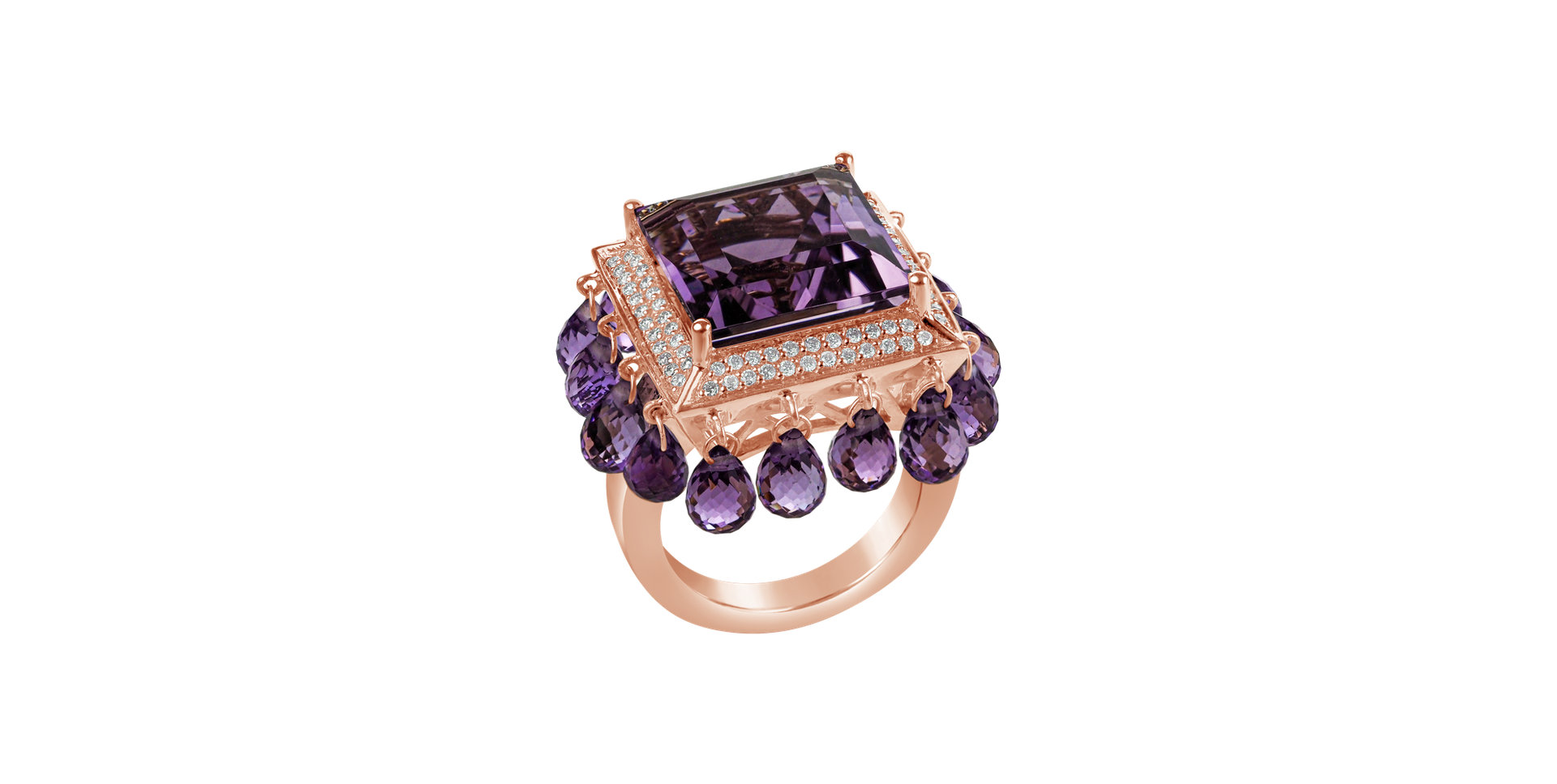 Diamond Diamond rings with Amethyst Concepcion