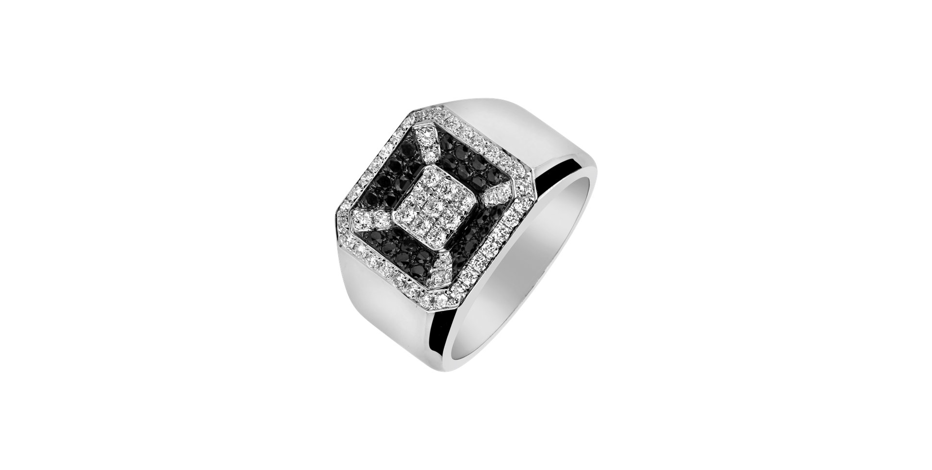 Ring with black and white diamonds Norman