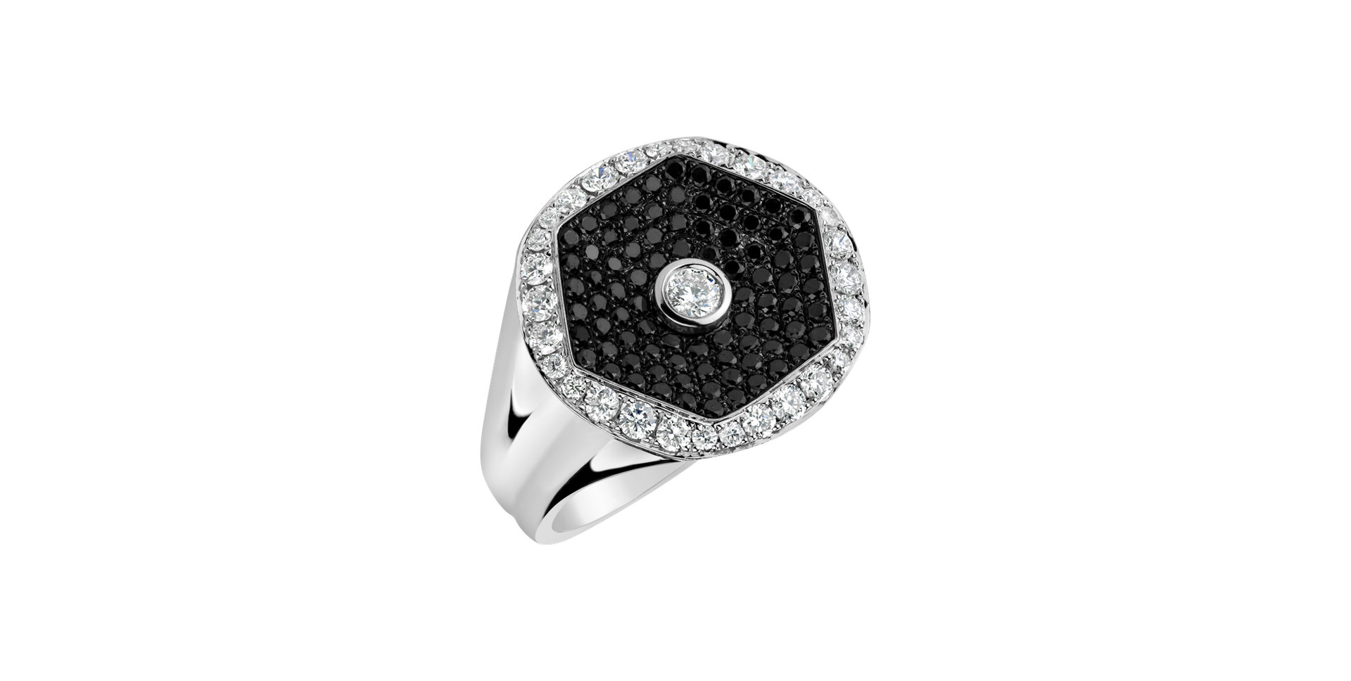 Ring with black and white diamonds Ernest