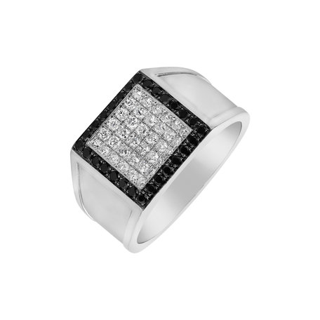 Ring with black and white diamonds Darrela