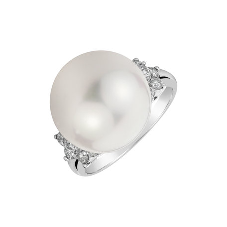 Diamond ring with Pearl Mermaid Euphoria