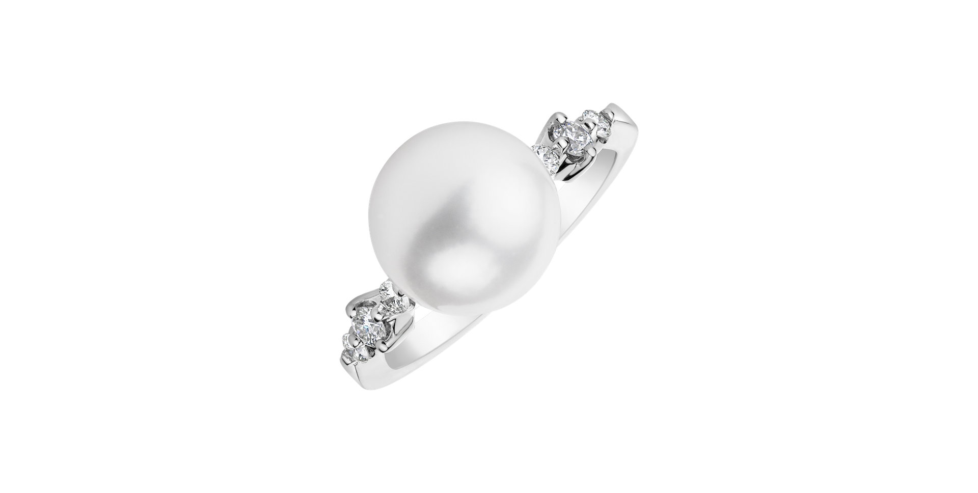 Diamond ring with Pearl Magical Shoreline