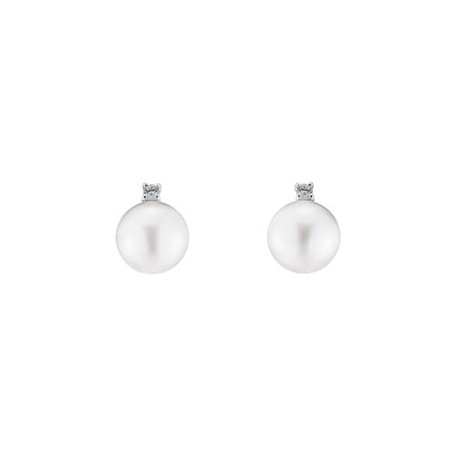 Diamond earrings with Pearl Moony Ocean
