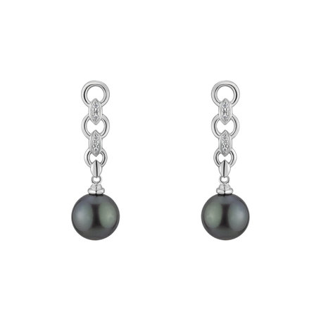 Diamond earrings with Pearl Helianne