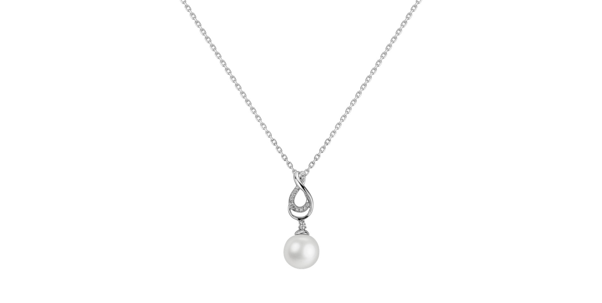 Diamond pendant with Pearl Lilaia