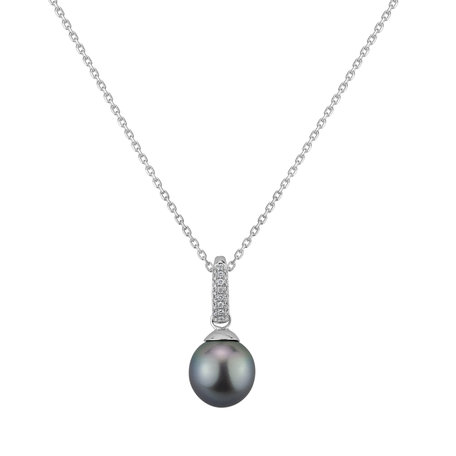 Diamond pendant with Pearl Adina