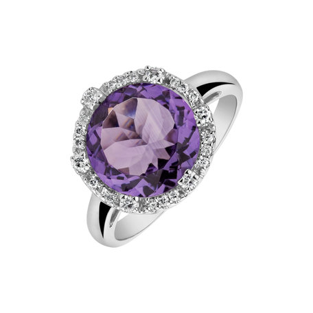 Diamond rings with Amethyst Feé