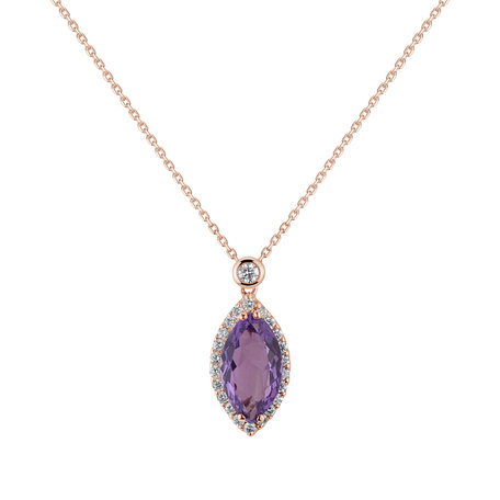 Diamond pendant with Amethyst Nariko