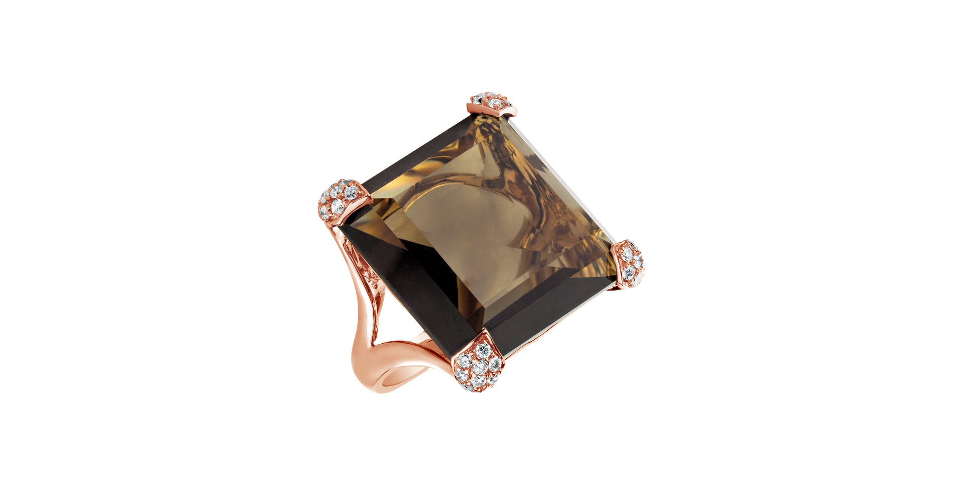 Diamond ring with Quartz Anais