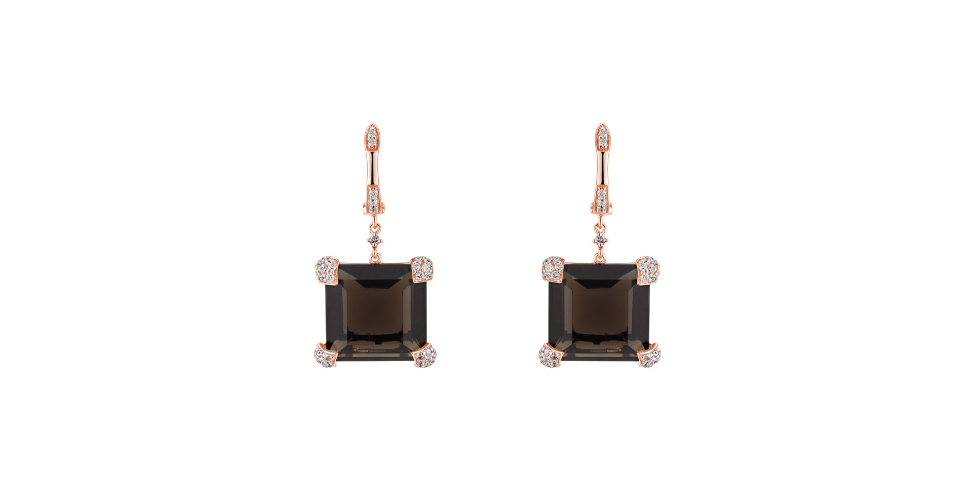 Diamond earrings with Quartz Briar