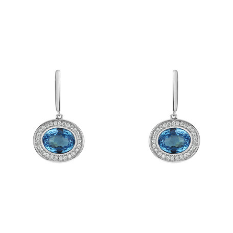 Diamond earrings with Topaz Ariella