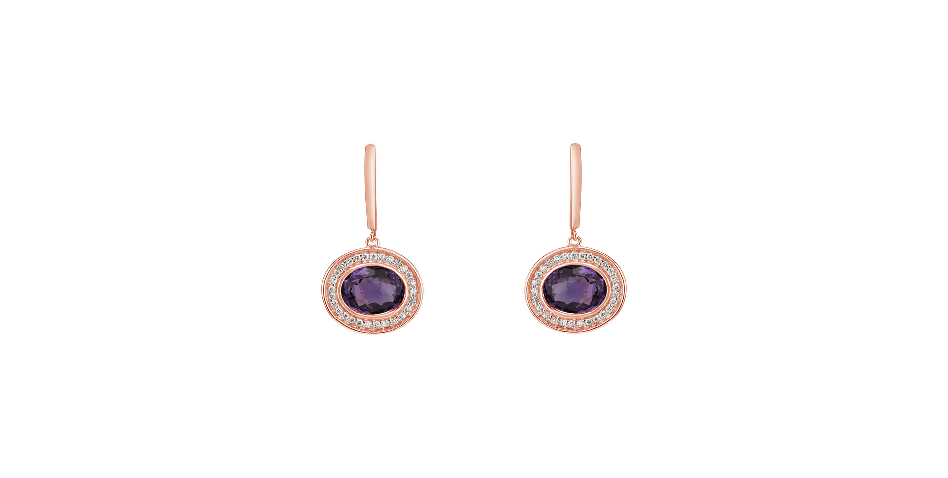 Diamond earrings with Amethyst Ariella