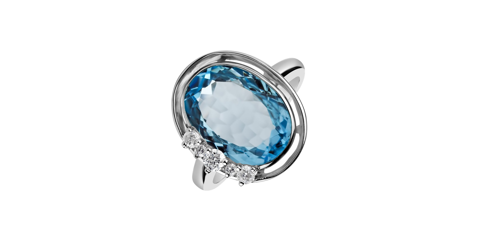 Diamond ring with Topaz Coffey