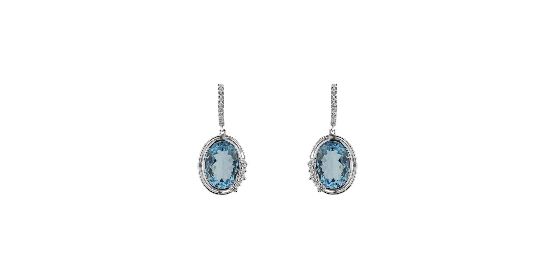 Diamond earrings with Topaz Larissa